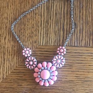 Coral floral necklace